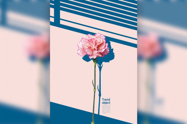 花卉花朵阴影插画海报设计韩国素材[psd]