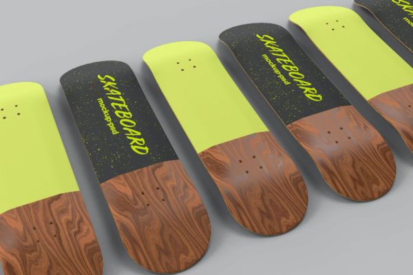 滑板图案纹理设计样机模板素材 Skateboard Mockup