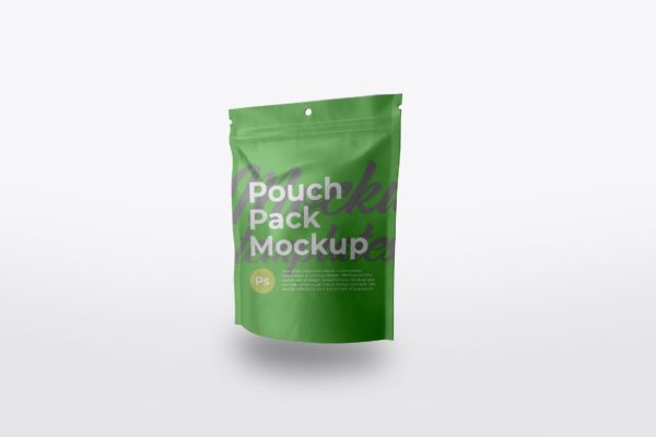 封口零食袋包装设计样机模板素材 Pouch Packaging Mockup