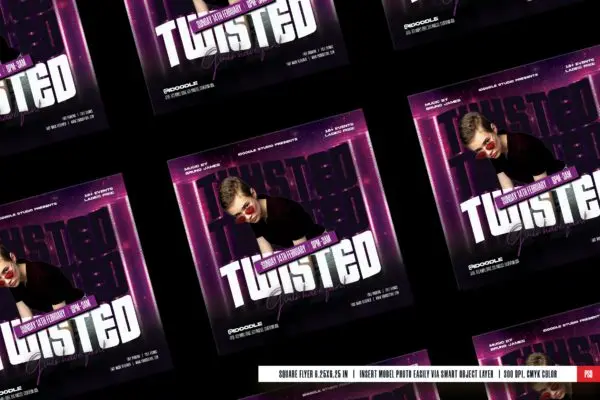 夜总会社交传单海报模板 Night Club Flyer