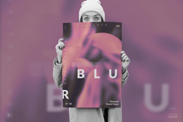 抽象简约DJ电音派对海报设计模板 Blur – Poster Design Template