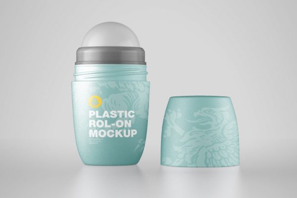 拧盖塑料容器化妆品包装设计样机模板素材 Plastic Roll-On Cosmetic Mockup