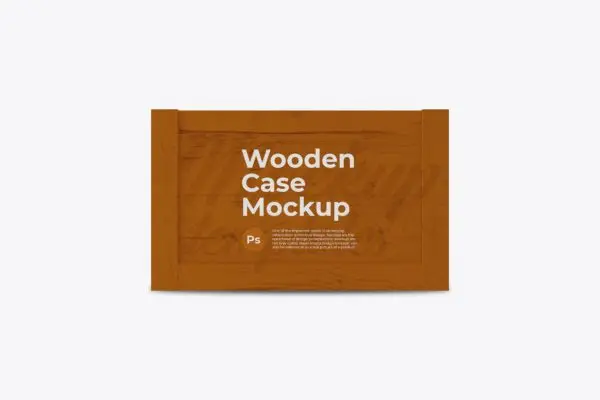 木箱包装设计样机模板素材 Wooden Case Mockup