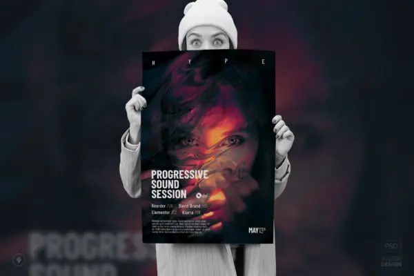 渐进式音乐夜场派对海报设计模板 Progressive Sound Session – Poster Design Template