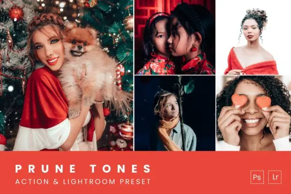 喜庆色调PS动作&LR预设素材 Prune Tones Action & Lightroom Preset