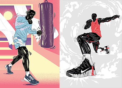 Nike App运动插画设计欣赏