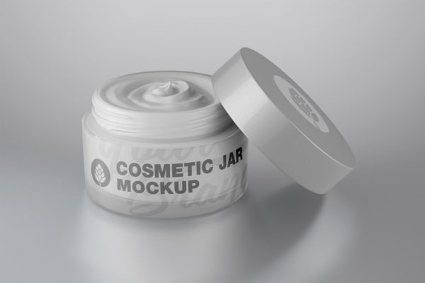 乳霜化妆品罐设计样机模板素材 Cream Cosmetic Jar Mockup