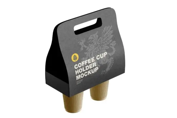 咖啡杯外带手提托设计样机模板素材 Coffee Cups Holder Mockup