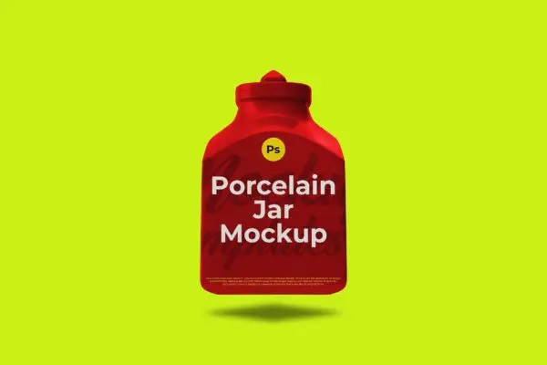 瓷器罐子包装设计样机模板素材 Porcelain Jar Mockup