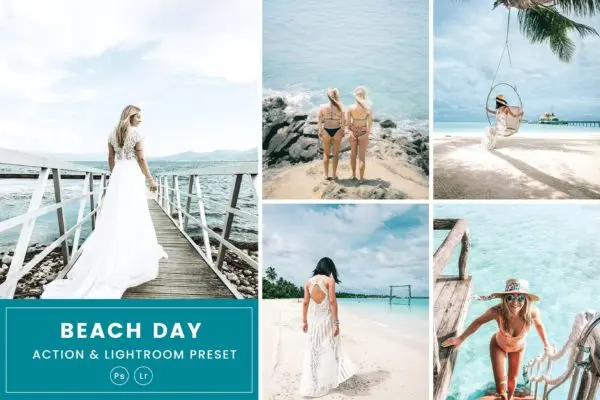 海滩旅行照片处理PS动作&LR预设素材 Beach Day Action & Lightrom Presets