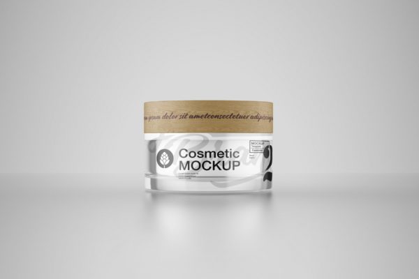 面霜化妆品品牌包装设计样机模板素材 Cream Cosmetic Jar Mockup