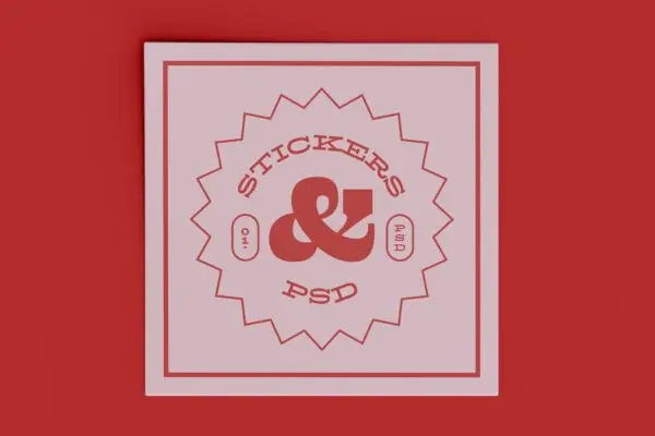 方形不干胶贴纸样机模板素材 Square Adhesive Sticker Mockup
