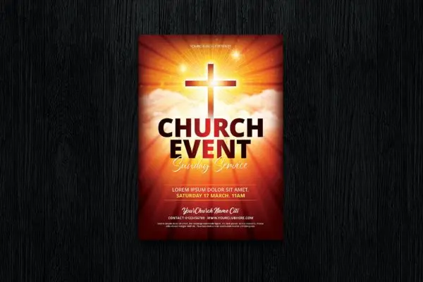 教堂活动传单海报设计模板 Church Event / Worship Flyer