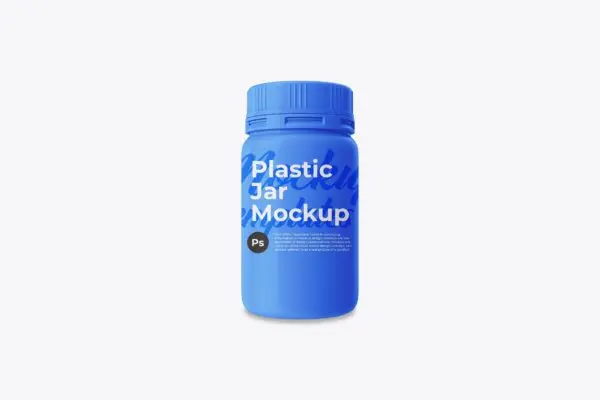 塑料药罐包装设计样机模板素材 Plastic Jar Mockup