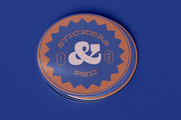 堆叠的圆形贴纸设计样机模板素材 Stacked Round Stickers Mockup
