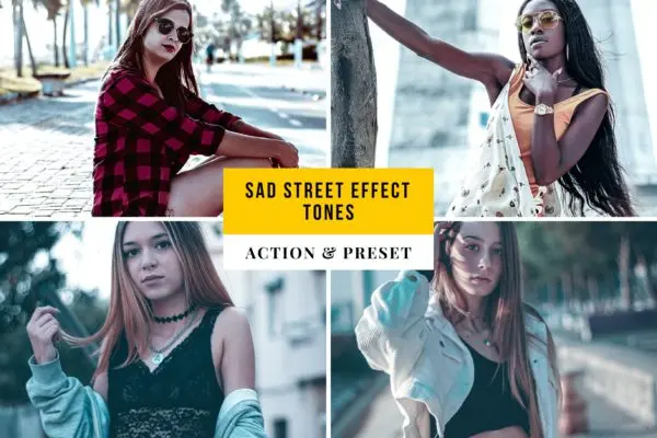悲伤街头效果色调PS动作&LR预设素材 Sad Street Effect Tones Action & Lightroom Preset