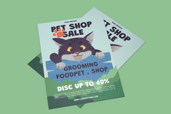 宠物店促销活动海报设计模板 Pet Shop Promotion – Poster Template