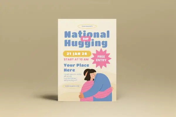 全国拥抱日活动传单海报 National Hugging Day Flyer