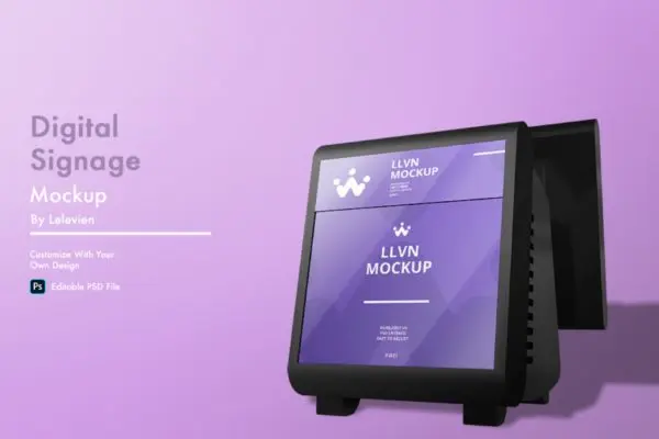 数字屏幕广告牌设计样机模板素材 digital signage mockup