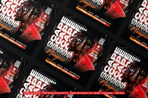 DJ派对传单社交帖子设计模板 DJ Flyer