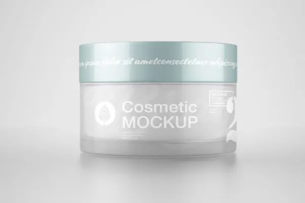 面霜化妆品品牌设计样机模板素材 Cream Cosmetic Jar Mockup