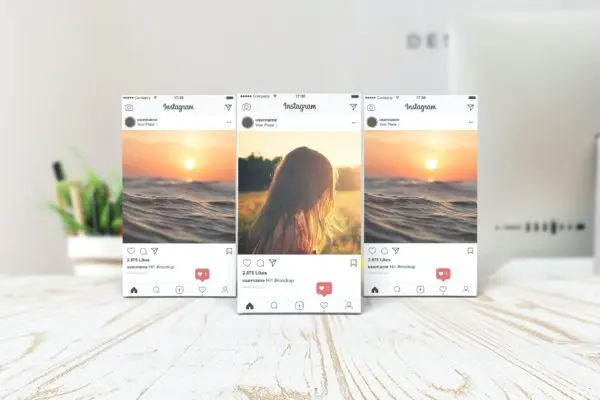 Instagram帖子页面展示Psd样机 1 Psd Paper Mockup for Instagram Post