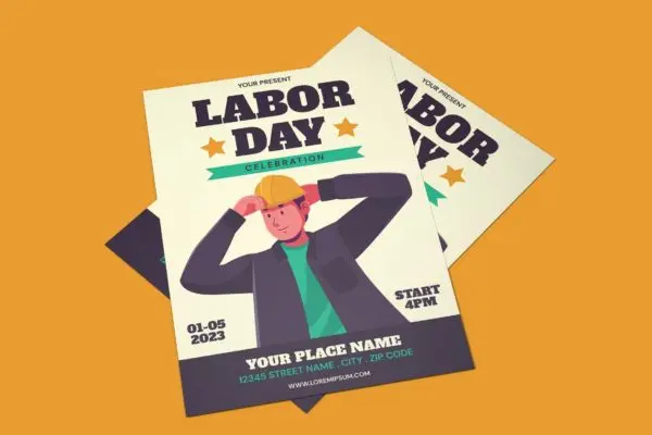 劳动节活动海报设计模板 Labor Day Event – Poster Template