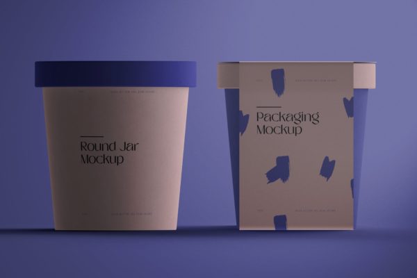 冰淇淋杯包装设计正视图样机素材 Ice Cream Cup Mockup