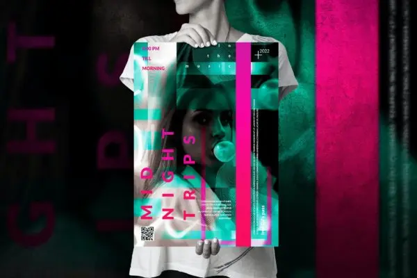 抽象艺术风格音乐活动大海报设计模板v4 Music Event – Big Poster Design