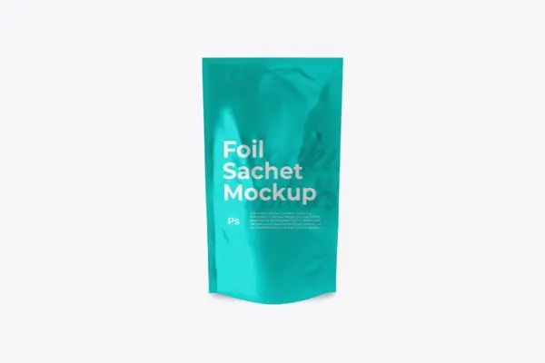 铝箔袋包装设计样机模板素材 Foil Sachet Mockup