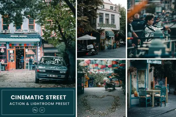 电影效果滤镜PS动作&LR预设素材 Cinematic Street Action & Lightrom Presets