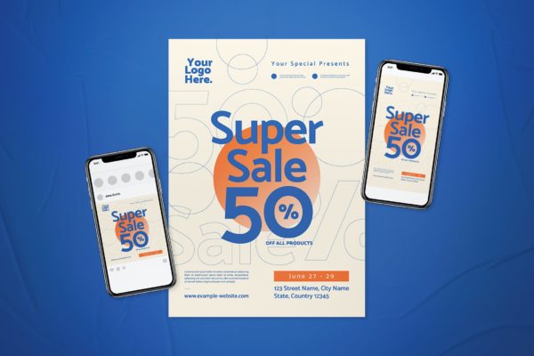 超级促销活动海报设计&Instagram模板合集 Sale Event Flyer Set