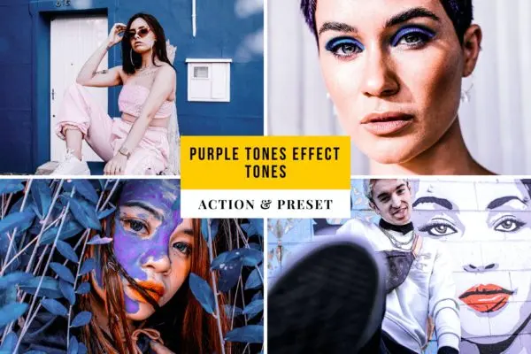 紫色色调效果PS动作&LR预设素材 Purple Tones Effect Tones Action & Lightroom Prese