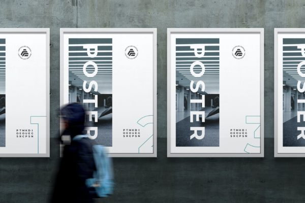 海报框架设计样机模板素材 Poster Frame Design Mockup