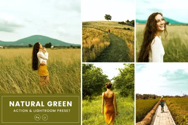 自然绿色效果PS动作&LR预设素材 Natural Green Action & Lightrom Presets