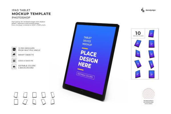 平板电脑设备样机模板集合 Tablet Device Mockup Template Set