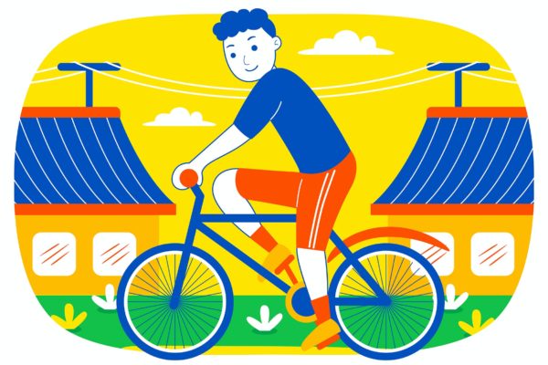 假期周末趣味活动彩色插画矢量素材v8 Weekend Fun Vector Illustration #08