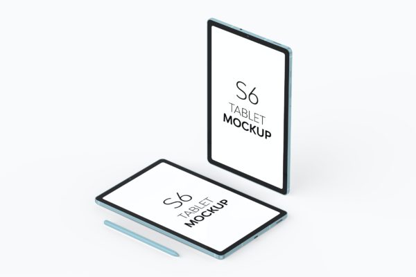 三星Galaxy Tab S6 Lite平板电脑样机模板v2 S6 Tablet Mockup