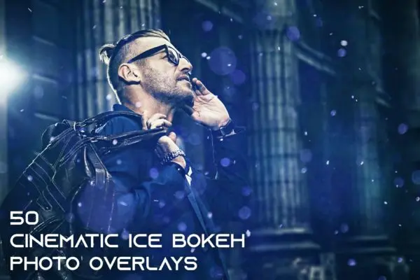 50款紫色光点效果照片叠层 50 Cinematic Ice Bokeh Photo Overlays