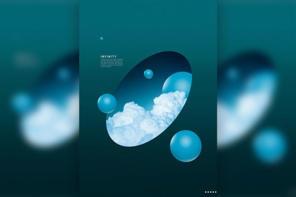 篮球白云创意空间海报设计韩国素材[psd]
