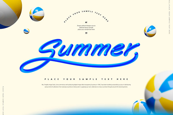 蓝色Summer夏季推广海报设计韩国素材[psd]
