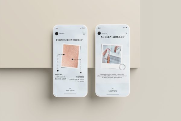 手机屏幕/UI设计/Instagram展示样机素材v1 Phone Screen / UI / Instagram Mockup