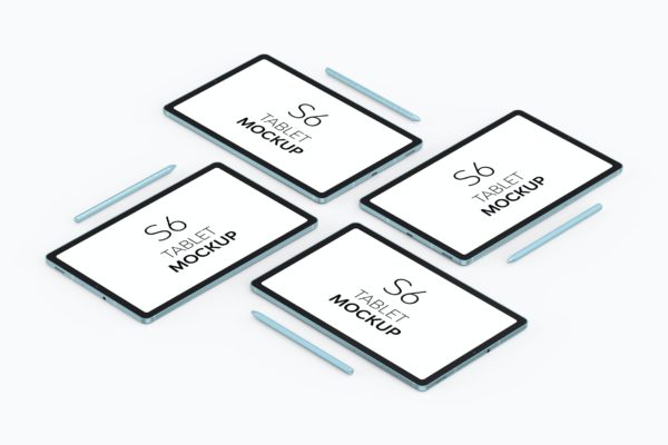 三星Galaxy Tab S6 Lite平板电脑样机模板v4 S6 Tablet Mockup