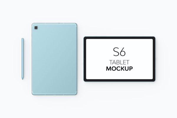 三星Galaxy Tab S6 Lite平板电脑样机模板v1 S6 Tablet Mockup