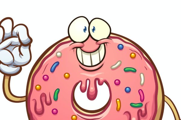 渐变卡通甜甜圈矢量剪贴画 Cartoon Donut