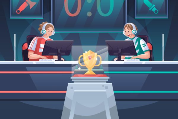 游戏竞技比赛矢量插画 Gaming Competition Illustration