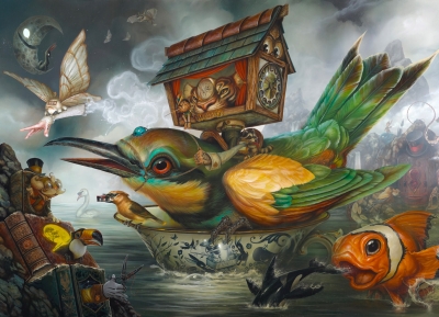 Greg Simkins超现实风格丙烯画作品