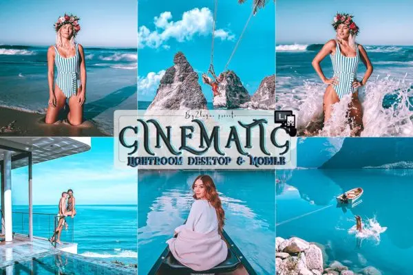 沙滩海边人物摄影LR后期处理预设 Cinematic Travel Lightroom Preset