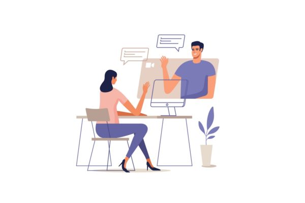 远程工作概念矢量插画 Remote Working