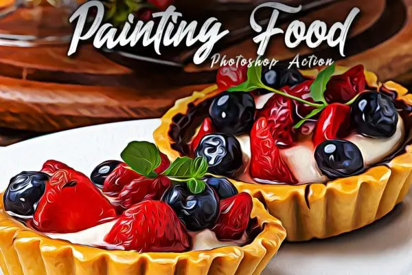 美味食物油画效果Photoshop照片动作 Painting Food Photoshop Actions